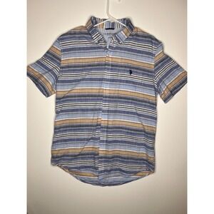 Vintage U.S. Polo Assn Shirt Men's Large Striped Short Sleeve Button Down